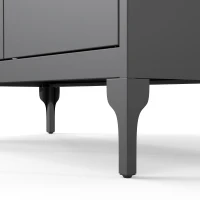 HOMCOM Office Storage Cabinet with Lock, Filing Cabinet with Adjustable Shelves and Doors for Home Office, Garage, Black(m-14)