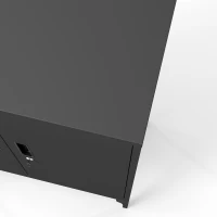 HOMCOM Office Storage Cabinet with Lock, Filing Cabinet with Adjustable Shelves and Doors for Home Office, Garage, Black(m-12)