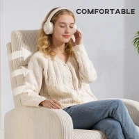 HOMCOM Fabric Recliner Chair Manual Home Theater Seating Single Reclining Sofa Chair with Padded Seat for Living Room, Beige(m-5)