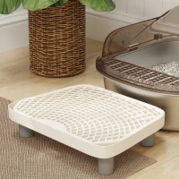 PawHut Stainless Steel Cat Litter Box with High Sided Enclosure, Step, Scoop, Non-Sticky & Anti-Urine Leakage, Easy Cleaning(m-10)