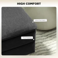 HOMCOM 31" Storage Ottoman, Velvet End of Bed Bench with Steel Legs, Foot Stool with Storage for Bedroom, Living Room, Black(m-4)