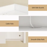 HOMCOM Wall Mounted Bedside Table, Set of 2 Floating Nightstand with Charging Station, Drawer and Open Shelf for Bedroom, White(m-7)