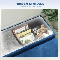 HOMCOM 31" Storage Ottoman, Velvet End of Bed Bench with Steel Legs, Foot Stool with Storage for Bedroom, Living Room(m-5)