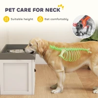 PawHut Pet Feeding Station Pet Dish Bowl Set with Storage, 2 Elevated Dog Bowls for Large Sized Dogs, White(m-4)