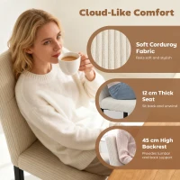 HOMCOM Modern Dining Chairs Set of 4, Kitchen Chairs with Rubberwood Legs and Padded Seat, Beige(m-5)