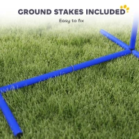 PawHut 4 Piece Dog Agility Training Equipment with Carrying Bag, Blue(m-5)