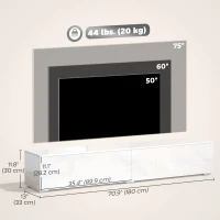 HOMCOM Floating TV Stand for TVs up to 75 Inch, 70.9" TV Cabinet, Entertainment Center with 2 Flip Doors, High Gloss White(m-3)