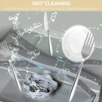 HOMCOM Portable Dishwasher, Counter Dishwasher with 4 Place Settings, 5 Washing Programs, Air-Dry Function, 6L Water Tank(m-7)