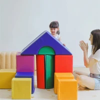 Soozier 11 Piece Soft Play Blocks Kids Climb and Crawl Gym Toy Foam Building Light Colour(m-9)