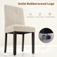 HOMCOM Modern Dining Chairs Set of 4, Kitchen Chairs with Rubberwood Legs and Padded Seat, Beige(m-6)