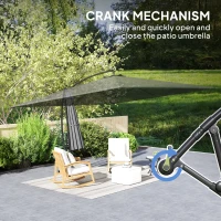 Outsunny Rectangular Cantilever Parasol 111" x 150.4", Outdoor Garden Umbrella with Adjustable Tilt, UV Protection UPF50+, Grey(m-9)