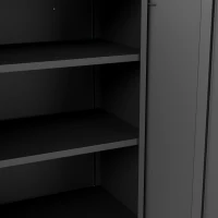 HOMCOM Office Storage Cabinet with Lock, Filing Cabinet with Adjustable Shelves and Doors for Home Office, Garage, Black(m-13)