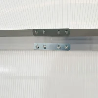 Outsunny 6' x 8' x 6.5' Walk-in Greenhouse, Polycarbonate Greenhouse with Adjustable Roof Vent, Base, Sliding Door, Clear(m-13)