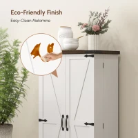 HOMCOM 47" Kitchen Pantry Storage Cabinet, Farmhouse Kitchen Pantry Cabinet with Adjustable Shelves and Door Shelves, White(m-4)