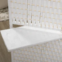 HOMCOM 4 Panel Room Divider with Shelves, 6 FT Freestanding Folding Privacy Screen, Partition Wall Divider for Bedroom, White(m-7)