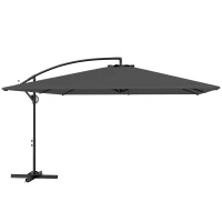 Outsunny Rectangular Cantilever Parasol 111" x 150.4", Outdoor Garden Umbrella with Adjustable Tilt, UV Protection UPF50+, Grey(m-11)