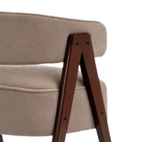 HOMCOM Sherpa Fleece Accent Chair, Upholstered Armchair with Solid Wood Legs and Steel Frame for Living Room, Light Brown(m-13)