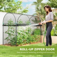 Outsunny Crop Cage, 6' x 3' x 5' Large Plant Protection Tent with Zippered Door, Outdoor Garden Cage, Black(m-6)