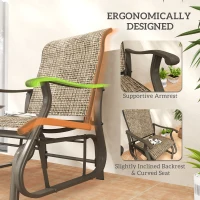 Outsunny Outdoor Glider Chair, Patio Glider with Steel Frame and Mesh Fabric, Outdoor Patio Chair for Backyard, Garden and Porch, Light Mixed Brown(m-7)