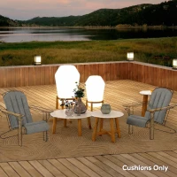 Outsunny Set of 2 Patio Chair Cushions, High Back Adirondack Chair Cushion with Ties, High-Density Foam, Dark Grey(m-10)