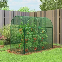 Outsunny Crop Cage, 6' x 3' x 5' Large Plant Protection Tent with Zippered Door, Outdoor Garden Cage, Green(m-2)