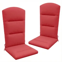 Outsunny Patio Chair Cushion for Adirondack Chairs Replacement Cushion with Back and Ties, Wine Red(m-11)