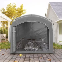Outsunny Bike Storage Shed Tent, Portable and Waterproof with 210D Oxford Fabric and Carry Bag for 3-4 Bicycles, Dark Grey(m-10)