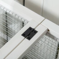 PawHut Rabbit Cage with Wheels, Ramp, Run, Tray for Indoor Outdoor, Suitable for Rabbit, Guinea Pig, Grey(m-9)