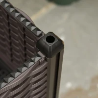 Outsunny 4-piece Raised Garden Bed PP Raised Flower Bed Plant Stand Stackable Vegetable Herb Grow Box(m-12)