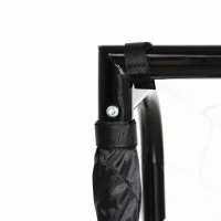 Soozier 6ft x 4ft Soccer Goal Net with Metal Frame, PE Mesh, Ground Stakes, Easy Assembly, Black(m-9)