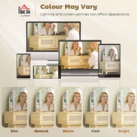 HOMCOM Vanity Desk, Makeup Vanity with with Mirror and 2 Drawers, Natural Wood(m-9)