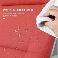 Outsunny Patio Chair Cushion for Adirondack Chairs Replacement Cushion with Back and Ties, Wine Red(m-5)