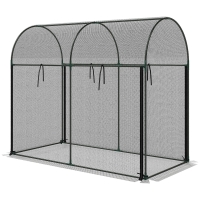 Outsunny Crop Cage, 6' x 3' x 5' Large Plant Protection Tent with Zippered Door, Outdoor Garden Cage, Black
