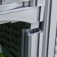 Outsunny 2 Piece Raised Garden Bed PP Raised Flower Bed Vegetable Herb Grow Box Stand Light Grey(m-12)