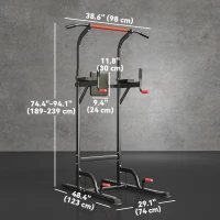 Soozier Adjustable Power Tower with Pull up and Dip Bar for Home Gym Workout(m-3)