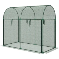 Outsunny Crop Cage, 6' x 3' x 5' Large Plant Protection Tent with Zippered Door, Outdoor Garden Cage, Green(m-1)