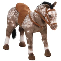 Qaba Kids Ride on Horse with Neighing Sound, Saddle for Ages 3-8(m-11)