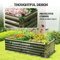 Outsunny 6' x 3' x 2' Raised Garden Bed, Galvanized Planter Box for Growing Flowers, Herbs and Vegetables, Light Wood Effect(m-7)