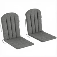 Outsunny Set of 2 Patio Chair Cushions, High Back Adirondack Chair Cushion with Ties, High-Density Foam, Dark Grey(m-11)