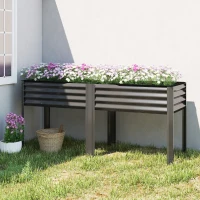 Outsunny Galvanized Raised Garden Bed with Legs, 71" x 22" x 31.5" Raised Planter Box with Reinforced Bars and Non-Woven Fabric(m-9)