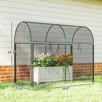 Outsunny Crop Cage, 6' x 3' x 5' Large Plant Protection Tent with Zippered Door, Outdoor Garden Cage, Black(m-3)