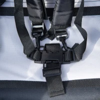 Aosom 2 Seat Bike Trailer for Kids 2-in-1 Baby Stroller with Handbrake, Rubber Wheels, 5 Point Harness, Reflectors, Grey(m-10)