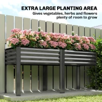 Outsunny Galvanized Raised Garden Bed with Legs, 71" x 22" x 31.5" Raised Planter Box with Reinforced Bars and Non-Woven Fabric(m-4)