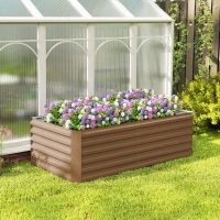 Outsunny 6' x 3' x 2' Raised Garden Bed, Galvanized Planter Box for Growing Flowers, Herbs and Vegetables, Brown(m-9)
