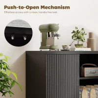 HOMCOM Sideboard Buffet Cabinet Set of 2, Kitchen Cabinet with Soft-Close Door and Adjustable Shelves, Distressed Black Grey(m-4)