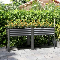 Outsunny Galvanized Raised Garden Bed with Legs, 71" x 22" x 31.5" Raised Planter Box with Reinforced Bars and Non-Woven Fabric(m-10)