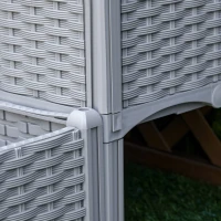 Outsunny 4-piece Raised Garden Bed PP Raised Flower Bed Vegetable Herb Grow Box Stand Grey(m-12)