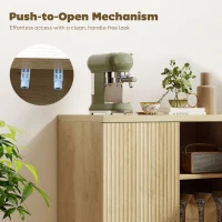 HOMCOM Sideboard Buffet Cabinet Set of 2, Kitchen Cabinet with Soft-Close Door and Adjustable Shelves for Living Room, Oak(m-4)