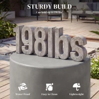 HOMCOM Lightweight Accent Table with Concrete Finish Round Side Table, Light Gray(m-5)