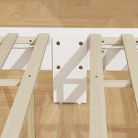 HOMCOM Full Bed Frame with Headboard, Modern Platform Bed Frame with Wooden Slats, No Box Spring Needed, Easy Assembly, White(m-9)